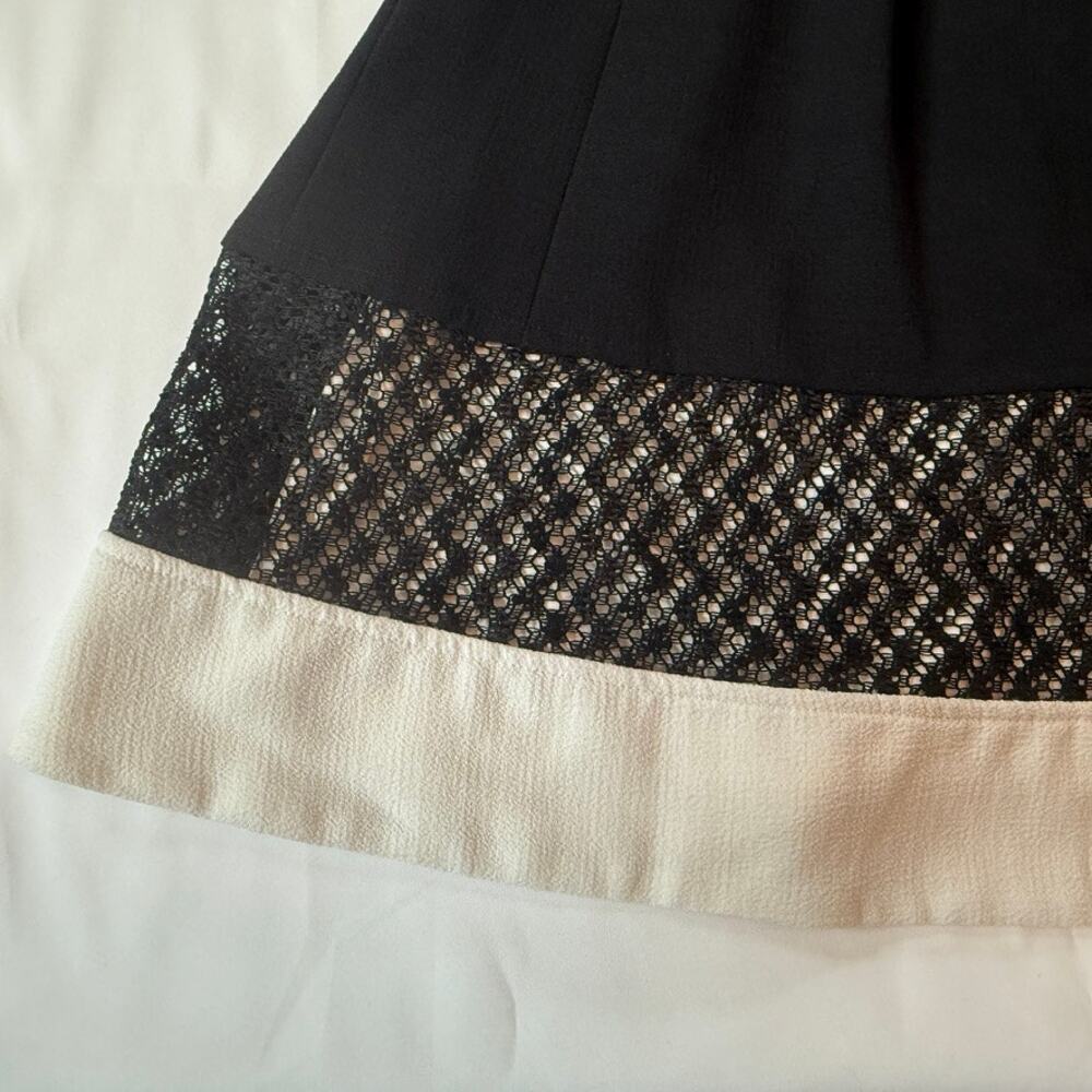Nine West Black Fit & Flare Dress Tweed Hem Sleeveless Cocktail Career Size 2 - Picture 6 of 16